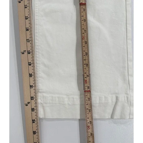 Buffalo David Bitton Brigitte High-Rise Crop Pants Soft Stretch White 12/32 W422 - Picture 10 of 11